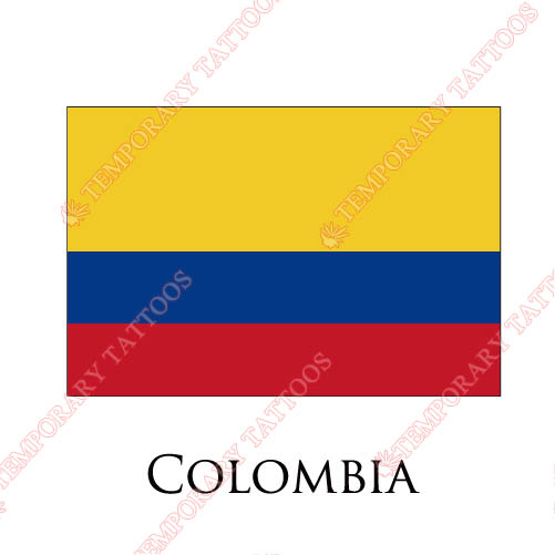 Colombia flag Customize Temporary Tattoos Stickers NO.1849